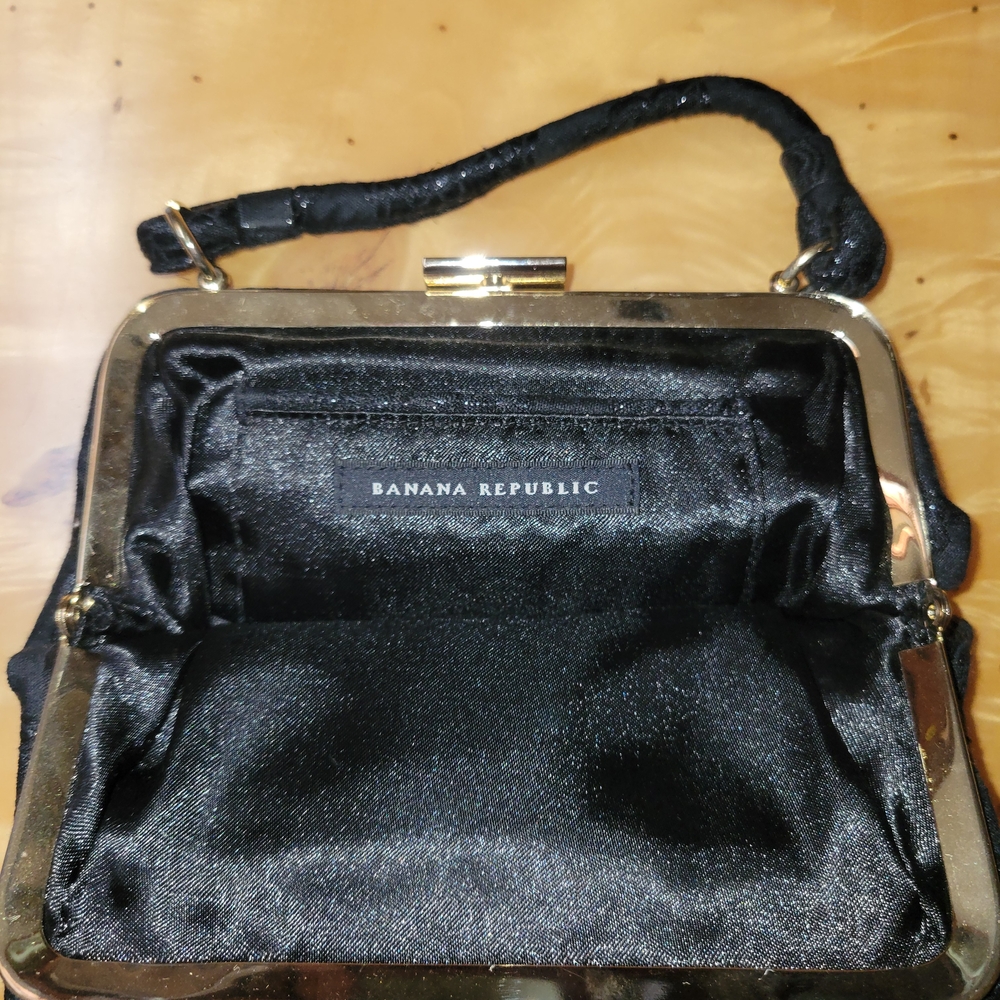 Banana Republic 90s Elegant Black Handbag. EUC - Picture 6 of 11